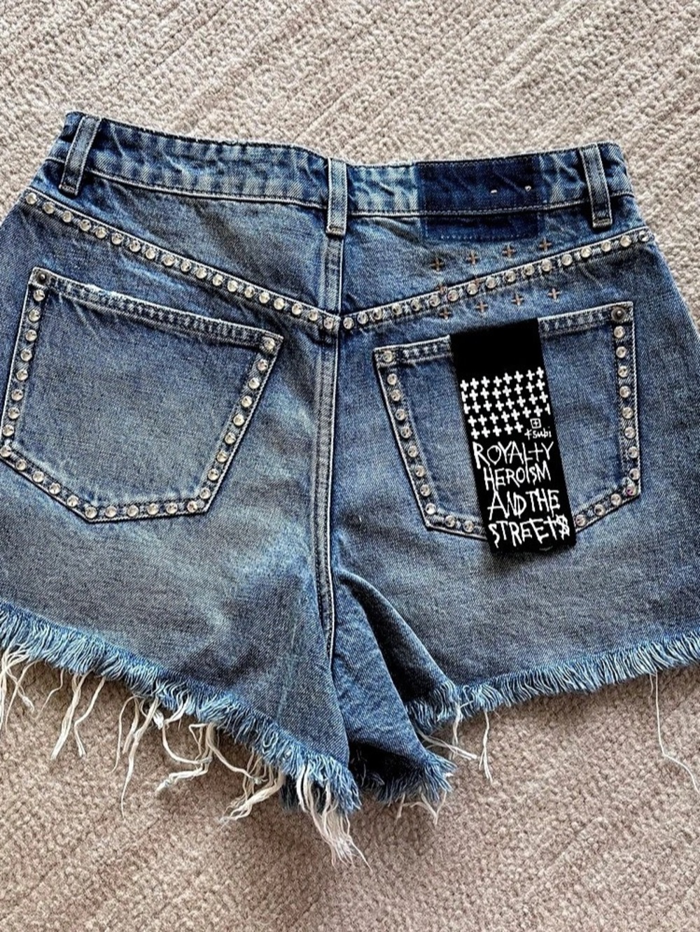 ksubi Kut Off Short Kulture Krystal Studded Denim Shorts Waist 28